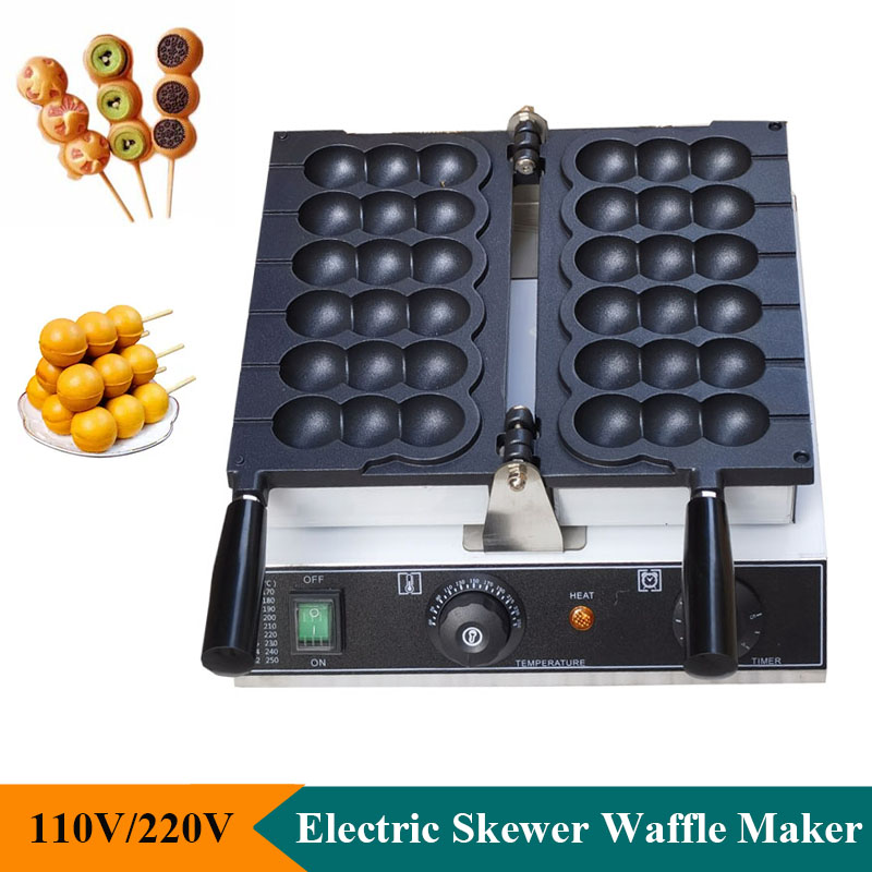 Mini Waffle Maker Machine - Elektrikli Yapışmaz Şiş Waffle Makinesi Takoyaki