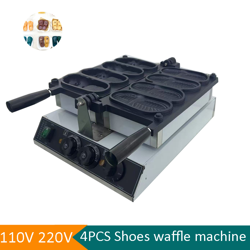 Mini Waffle Maker Machine - Ticari Terlik Şeklinde Waffle Makinesi Yeni